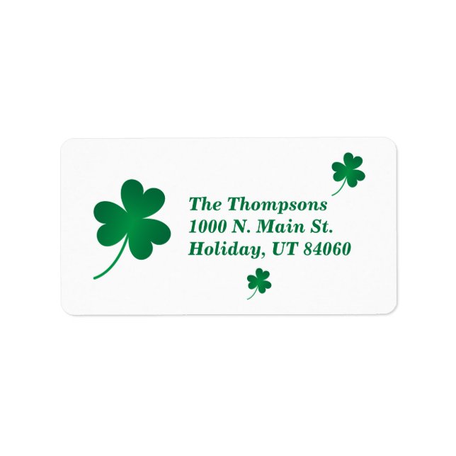 ST. PATRICK'S DAY / Shamrock Labels (Front)