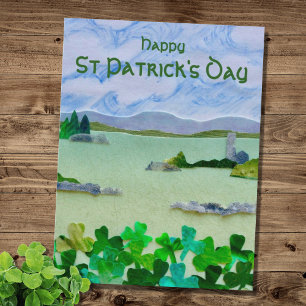 St Patrick's Day Shamrock Landscape Postcard
