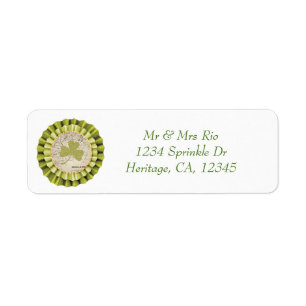 St. Patrick's Day Shamrock Leaf Address Label