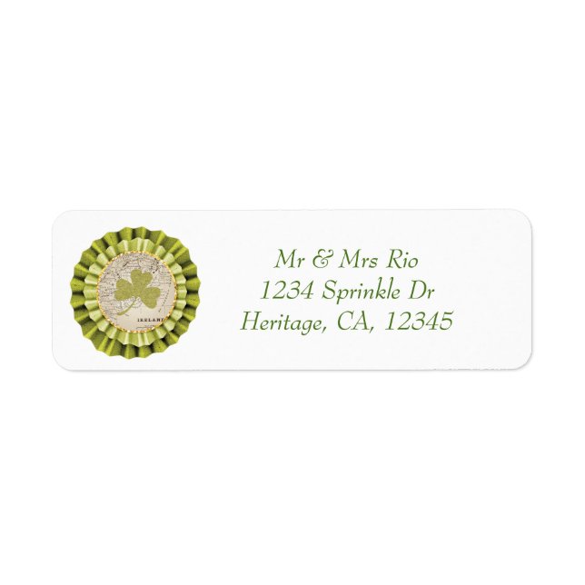 St. Patrick's Day Shamrock Leaf Address Label (Front)
