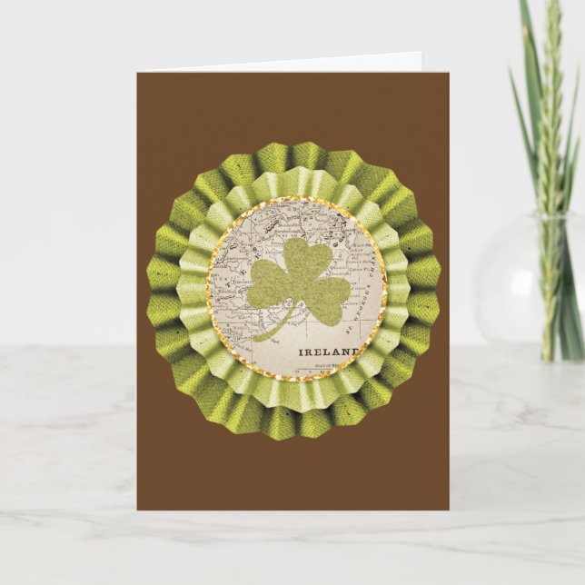 St. Patrick's Day Shamrock Leaf Greeting Card (Front)