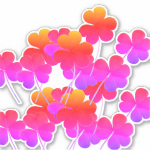 St Patrick's Day Shamrock Leaf Pink Colorful Cute