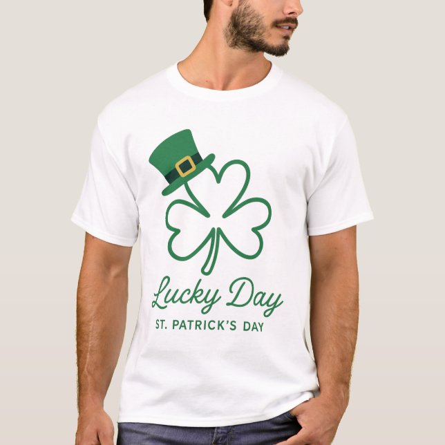 St. Patrick's Day Shamrock Leprechaun Hat T-Shirt (Front)