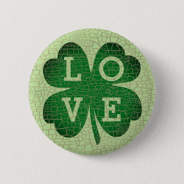 St Patrick's Day Shamrock Love 6 Cm Round Badge (Front)