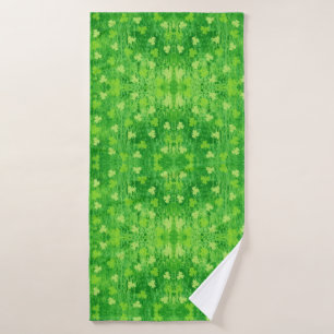 St Patrick's Day Shamrock Lucky Pattern Bath Towel
