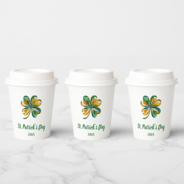 St. Patrick's Day Shamrock. Paper Cups (Multi)