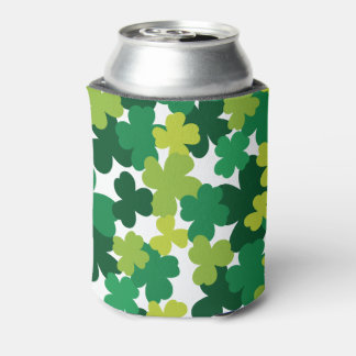 St. Patrick's Day Shamrock Pattern Can Cooler