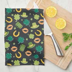 St. Patrick's Day Shamrock Pattern Tea Towel