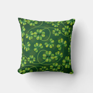 St. Patrick's Day Shamrock Plaid Cushion
