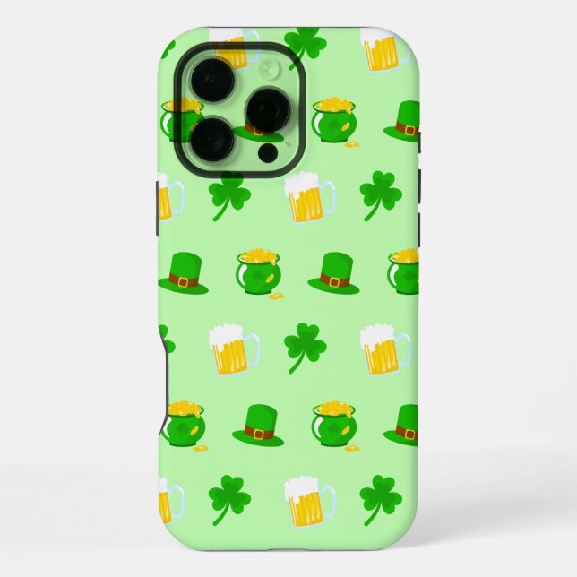 St. Patrick's Day Shamrock Pot of Gold Beer iPhone Case (Back)