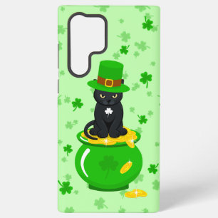 St. Patrick's Day Shamrock Pot of Gold Black Cat Samsung Galaxy Case