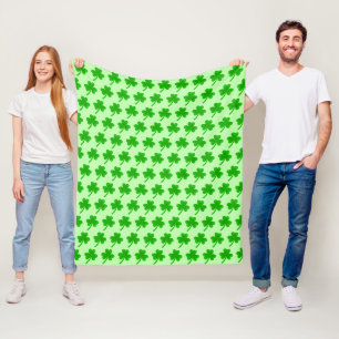 St. Patrick's Day Shamrock Pot of Gold Celtic Knot Fleece Blanket
