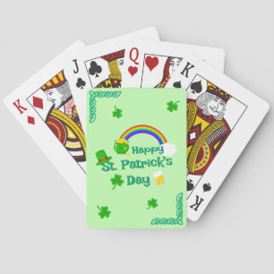 St. Patrick's Day Shamrock Pot of Gold Celtic Knot Playing Cards