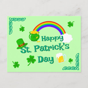 St. Patrick's Day Shamrock Pot of Gold Celtic Knot Postcard