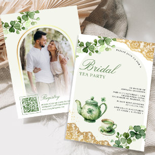 St Patrick's Day Shamrock Tea Party Bridal Shower Invitation