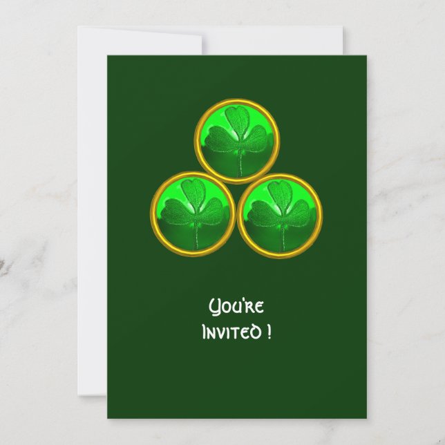 ST PATRICK'S DAY SHAMROCK TRINITY INVITATION (Front)