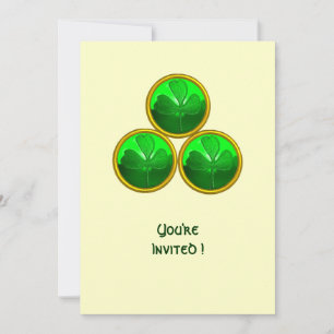 ST PATRICK'S DAY SHAMROCK TRINITY INVITATION