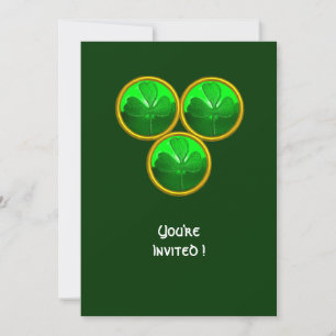 ST PATRICK'S DAY SHAMROCK TRINITY INVITATION
