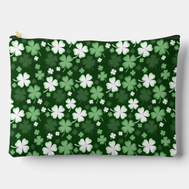 St. Patrick's Day Shamrocks Accessory Pouch (Front)