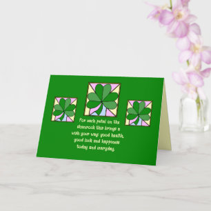 ST .PATRICK'S DAY/SHAMROCKS AND IRISH BLESSING CARD