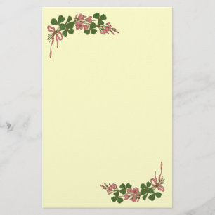 ST. PATRICK'S DAY /Shamrocks,cream Stationery