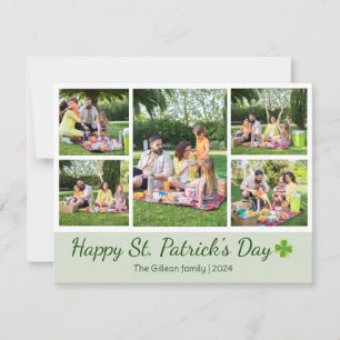St. patrick's day Shamrocks family photo Collage  Holiday Card