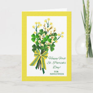 St. Patrick's Day Shamrocks for Newlyweds Card