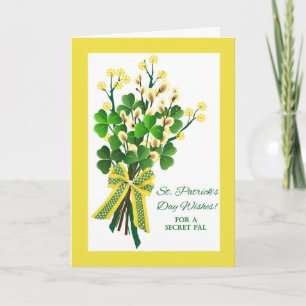 St Patrick's Day Shamrocks for Secret Pal Card