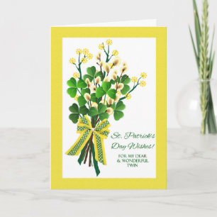 St. Patrick's Day Shamrocks for Twin Card