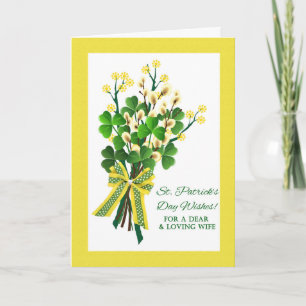 St. Patrick's Day Shamrocks for Wife Card