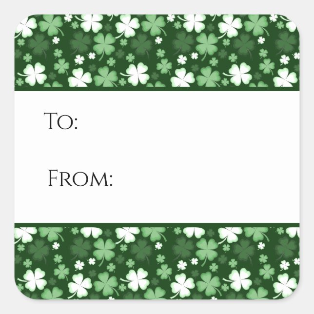 St. Patrick's Day Shamrocks Gift Tag (Front)