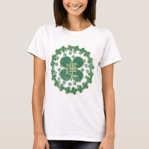 St Patricks Day Shamrocks Kanji Distressed T-Shirt