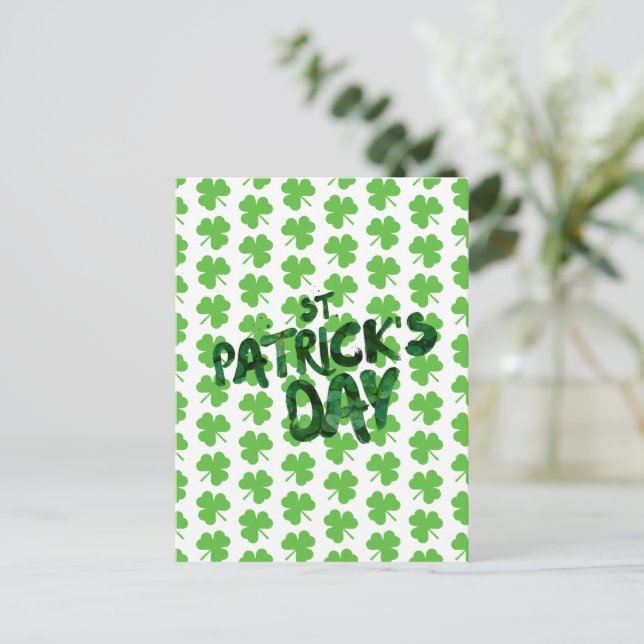 St. Patrick's Day Shamrocks Postcard (Standing Front)