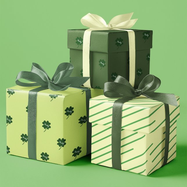 St. Patrick's Day Shamrocks set of 3  Wrapping Paper Sheet (St. Patrick's Day Shamrocks set of 3 Wrapping Paper Sheets)