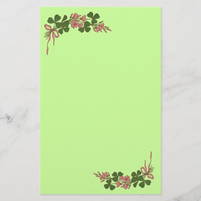 ST. PATRICK'S DAY /Shamrocks Stationery (Front)