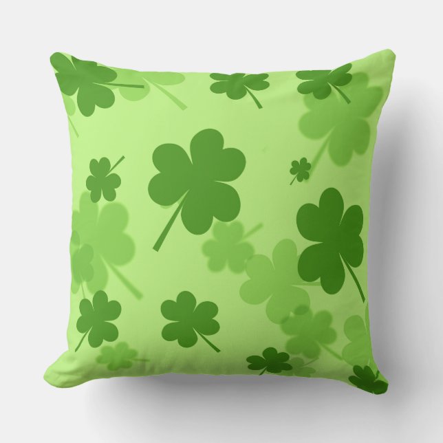 St. Patrick's Day Shamrocks Throw Pillow (Front)