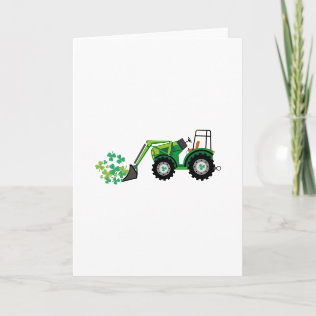 St. Patrick's Day Shamrocks Tow Truck For Boy Kids Card (Front)