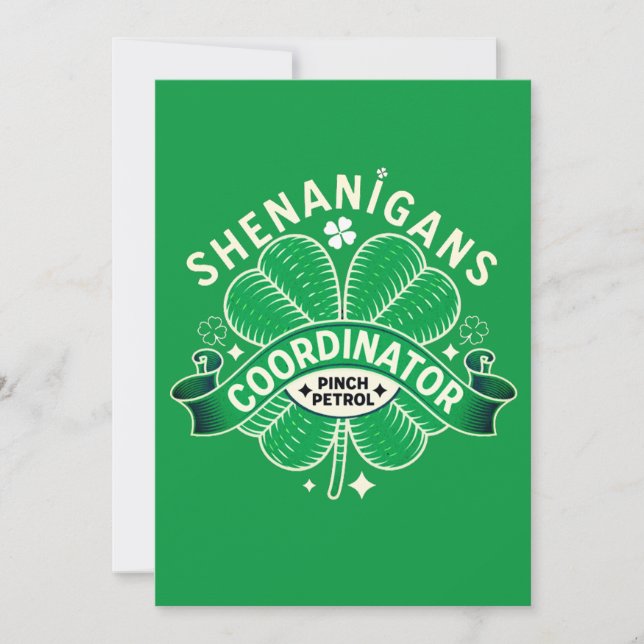 St Patricks Day - Shenanigans Coordinator Invitation (Front)
