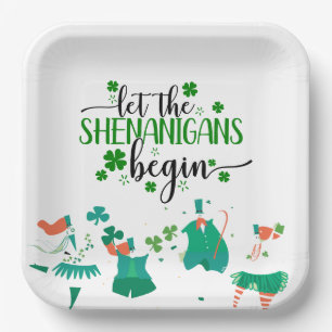 St. Patrick's Day Shenanigans Party Paper Plate