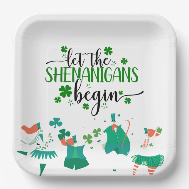 St. Patrick's Day Shenanigans Party Paper Plate (Front)