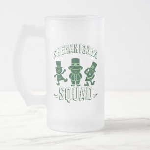 ST PATRICK'S DAY - SHENANIGANS SQUAD FROSTED GLASS BEER MUG