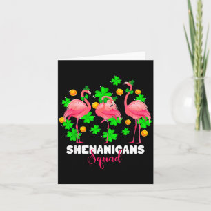St patrick's day shenanigans squad irish flamingo card