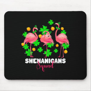 St patrick's day shenanigans squad irish flamingo mouse mat