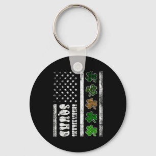 St Patricks Day Shenanigans Squad Us Flag American Key Ring