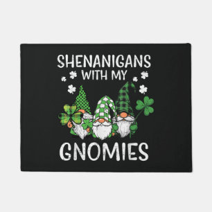 St Patricks Day Shenanigans with Gnomies Gnome Doormat