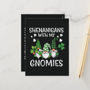 St Patricks Day Shenanigans with Gnomies Gnome Holiday Postcard