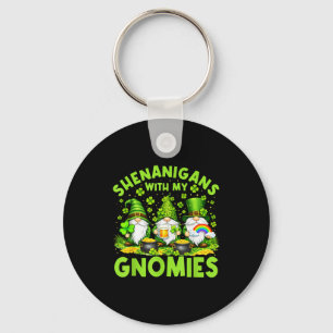 St patricks day shenanigans with gnomies men women key ring