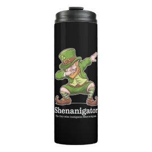 St Patricks Day Shenanigator Dabbing Leprechaun Thermal Tumbler