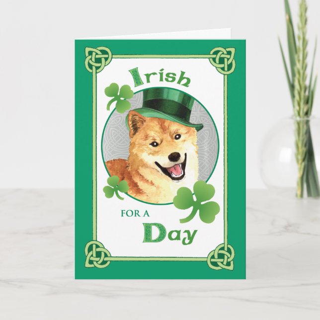 St. Patrick's Day Shiba Inu Card (Front)