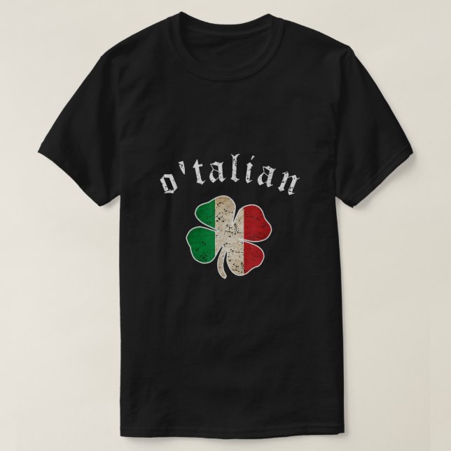 St Patricks Day Shirt Irish Otalian Italy Shamrock (Design Front)